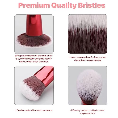 EVRCHGIEA Dual-Sided Foundation and Contour Makeup Brush Set