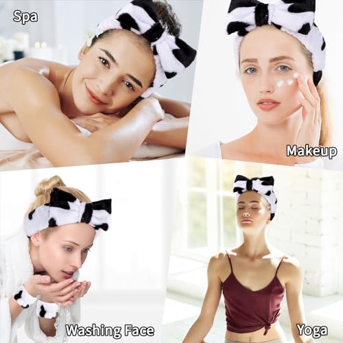 Casoty 6-Piece Spa Headband and Wristband Set for Face Washing