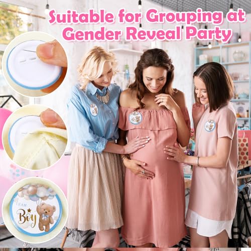 30pcs Gender Reveal Pins - Team Boy & Girl Party Accessories