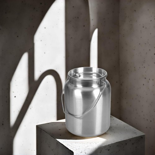 Lindy's Stainless Steel Seamless 2-Gallon Milk Jug, Milk Can, Milk Pail, Anti-Leak Liquid Storage Container with Tight Lid and Long Swivel Handle
