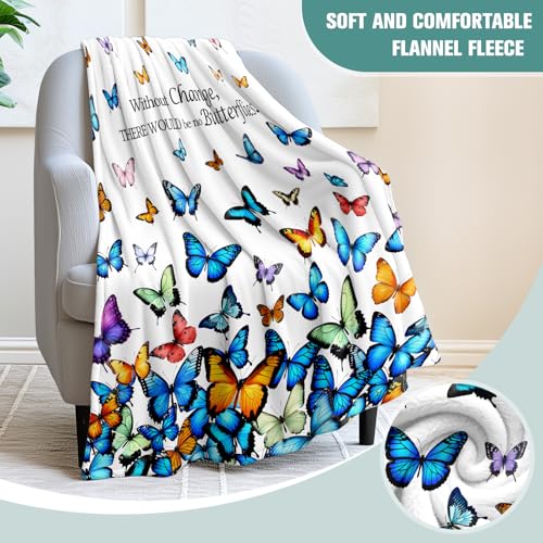 Jekeno Colorful Butterfly Throw Blanket - Soft, All-Season Gift for Women