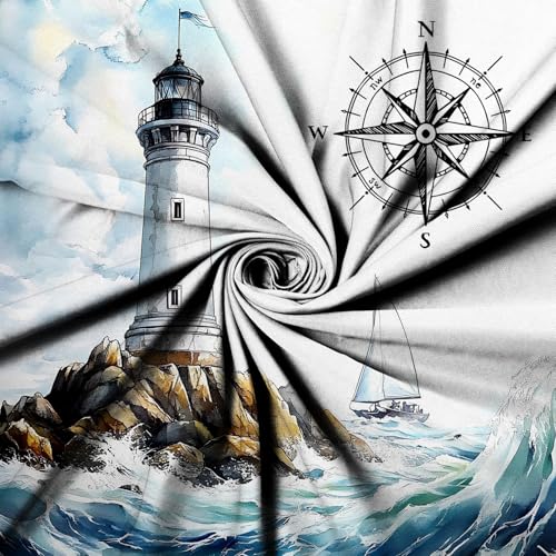 Coastal Lighthouse Shower Curtain 72x72 | Waterproof Fabric