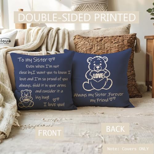 ULOVE LOVE YOURSELF to My Sister Throw Pillow Cover 18 x Inch