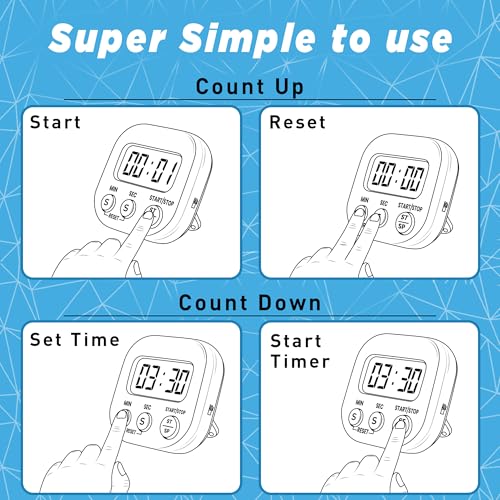 Eggssentials Digital Kitchen Timer with Backlight & Loud Alarm - 1 Pack