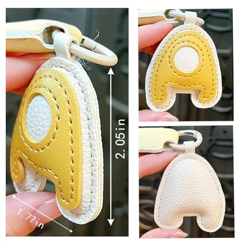 Fizzlup 3D Bubble Letter Keychain - Trendy PU Leather Charm