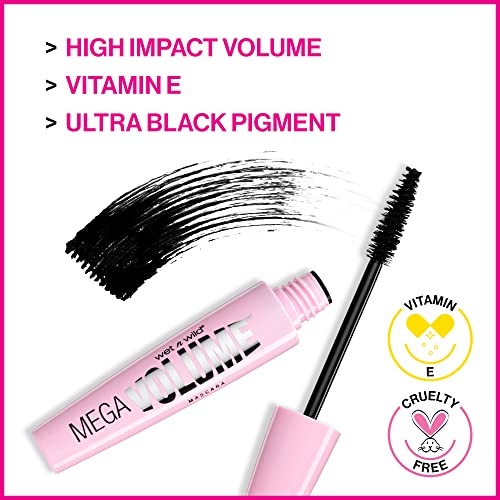 wet n wild Mega Volume Waterproof Mascara, Very Black, Pack of 2