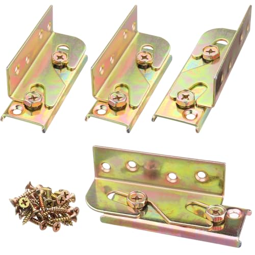 Non-Mortise Bed Rail Bracket Set - Durable Steel Frame Support