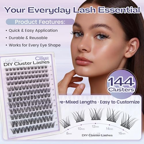Ciliya Cluster Lashes Wispy DIY Individual Eyelash Extensions Natural Volume