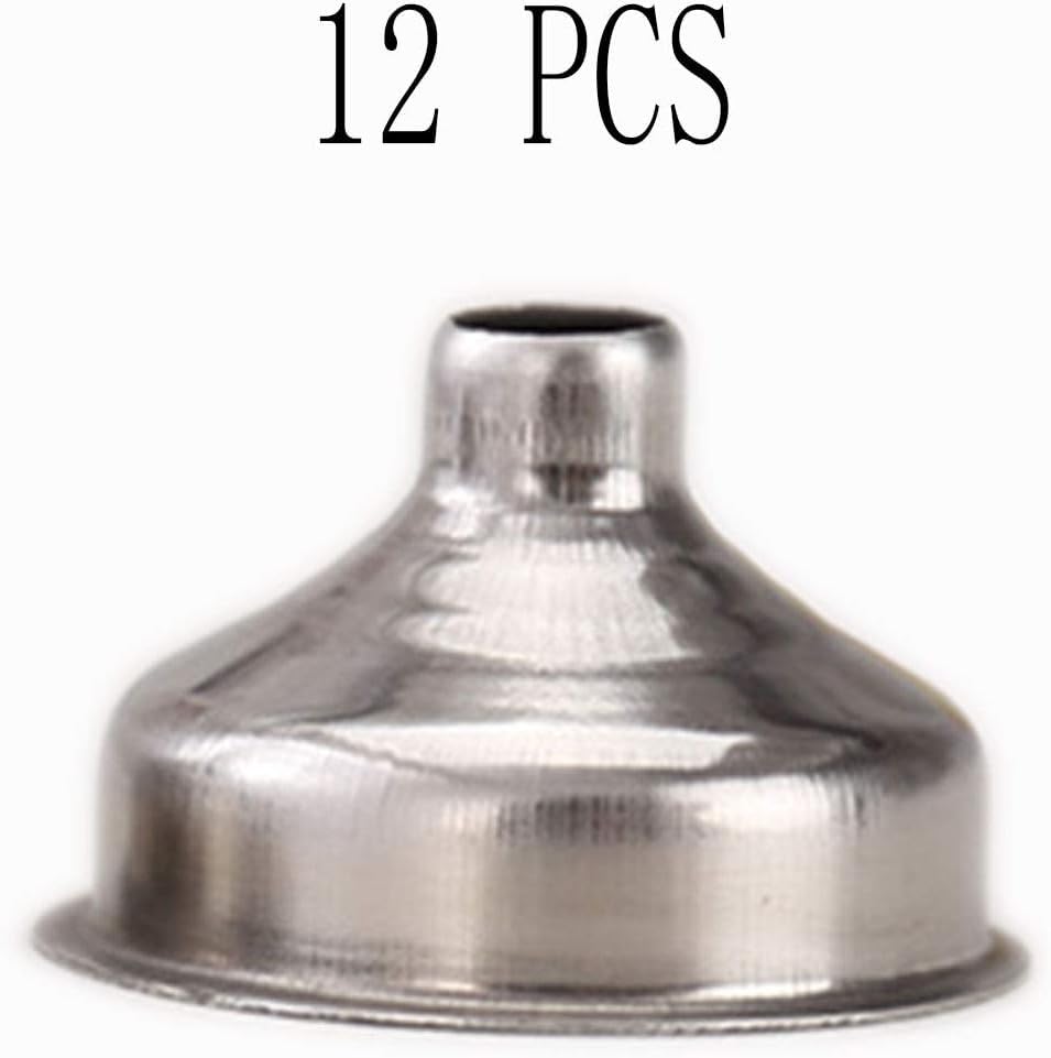 Skiennix Mini Funnels - 12 Pcs Stainless Steel for Bottles, DIY Lip Balms & Cooking Spices
