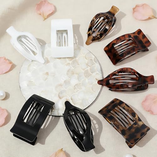 Artchita 8Pcs Flat Hair Claw Clips Set French Non-Slip Hair Accessories