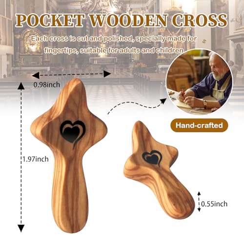 Wooden Pocket Prayer Cross - Olive Wood Christian Encouragement Gift