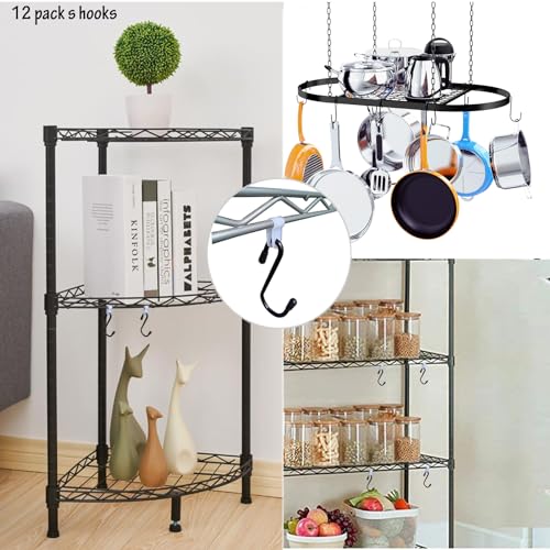Anti-Drop S-Shape Wire Shelving Hooks - Heavy Duty Steel Rack Hangers