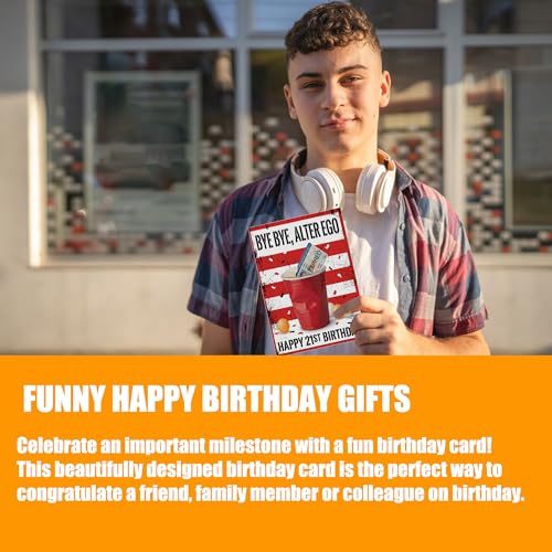 Funny 21st Birthday Card - Finally Legal Fake ID Joke Design with Envelope