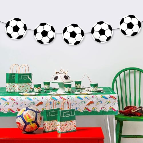 18 Pcs Soccer Party Cutouts - 7-inch Double-Sided Cardstock Soccer.18