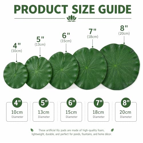 Chedin 10Pcs Floating Lily Pads Set - Realistic Foam Leaves for Ponds & Pools