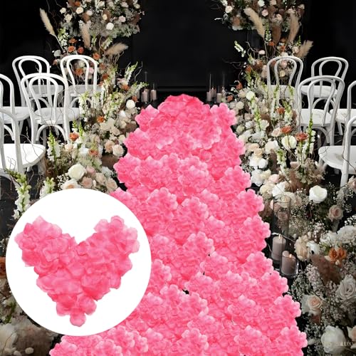 1000 Pcs Rose Red Silk Rose Petals for Weddings & Events