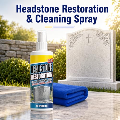Tombstone Cleaning Spray for Granite & Marble Memorials - 2PC Kit