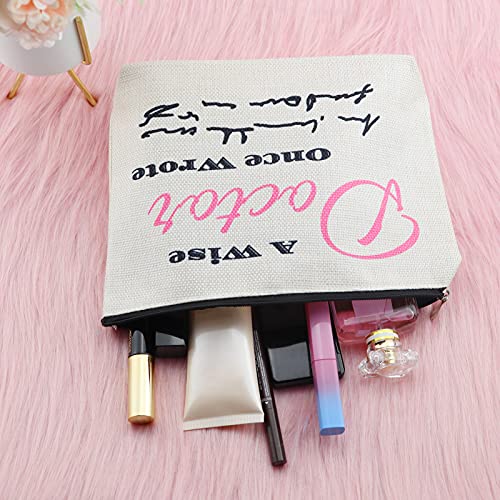 Doctor Makeup Bag - Waterproof Cotton Linen Travel Cosmetic Pouch