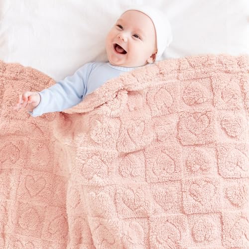 Yurhap Heart Baby Blanket | Soft Plush Fleece for Infants 30"x40"