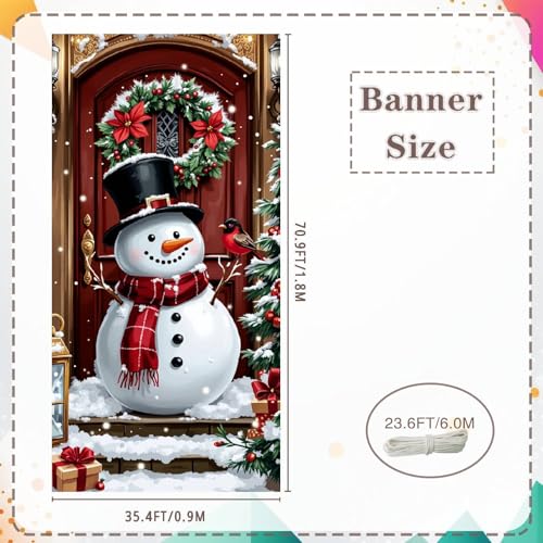 Christmas Snowman Door Banner Large Holiday Party Decoration