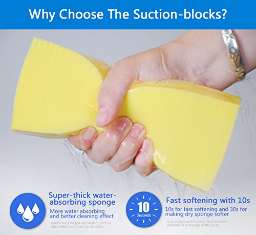 SAUGWUNDER Cleaning Sponge Super Absorbent Water Durable ^~ You Know 17.5×7.5×3.5 cm[6.9 x 3 x 1.38 inches] Use for Household Clean Cars/Boats The dust and Dirt on Furnitures,Bathtubs&etc. (Blue)