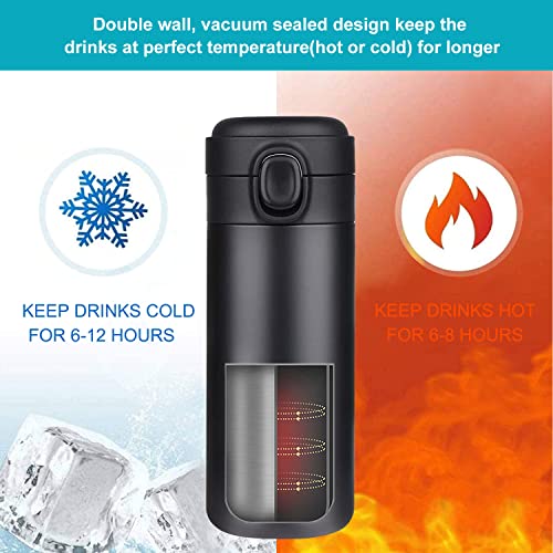 YINJAM Insulated Stainless Steel Travel Mug - 15.2 Oz Leakproof Coffee Bottle