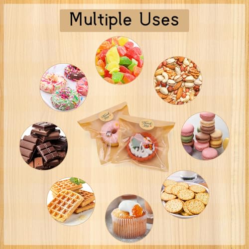 120 Pack Cookie Bags with Window, 5.7x6.5 Inch Grease Resistant Bakery Bags