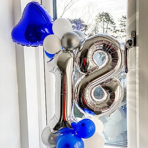 Silver Number 1 Balloon - 40 Inch Foil Mylar for 1st Birthday Party