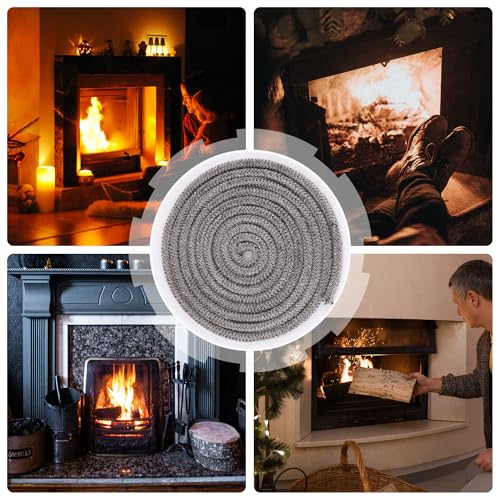 Fireproof Fiberglass Stove Rope Seal with 4 Joint Tapes - 6mm x 2.5m