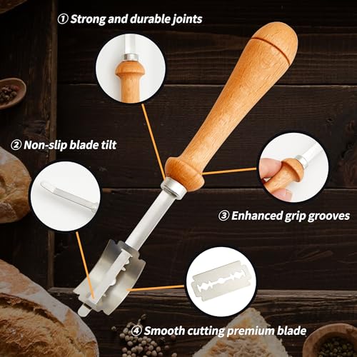 Bread Lame Scoring Tool with 10 Razor Blades for Artisan Baking