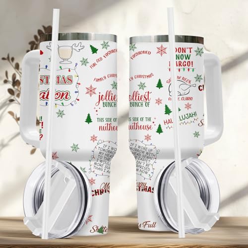34HD Movie Funny 40 oz Tumbler with Handle Christmas Character Variation