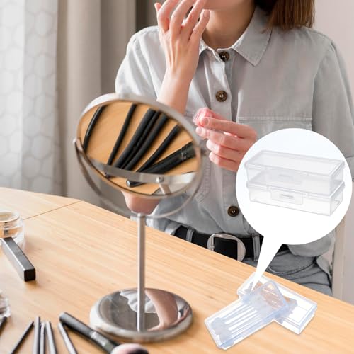 4-Pack Portable Cotton Swab Holders - Clear Travel Cases