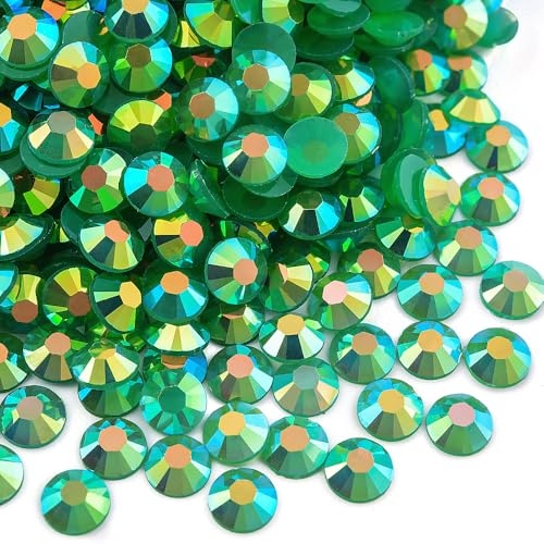 BLINGINBOX 6mm Emerald AB Resin Flatback Rhinestones 500pcs