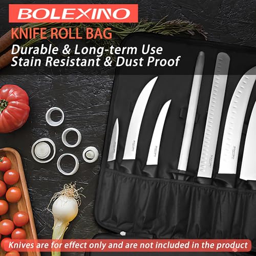 BOLEXINO Chef Knife Roll Bag - Heavy Duty Organizer with 9 Pockets