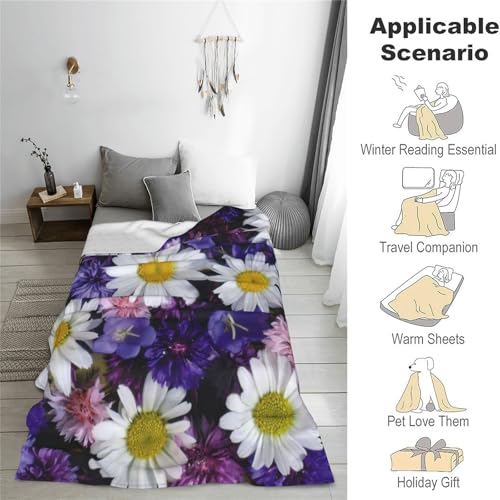 80x60 Inch Bunny Blanket - Soft Cozy Flannel Throw for Adults Kids Women - Light Weight Cute Rabbit & Carrot Design