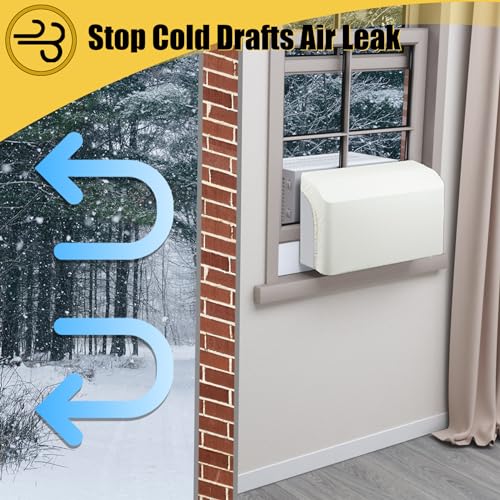 Powrocket U-Shape Window AC Foam Block with Weather Seal Tape - Cold Air Leak Stop, Winter & Summer Insulation, Compatible with Midea