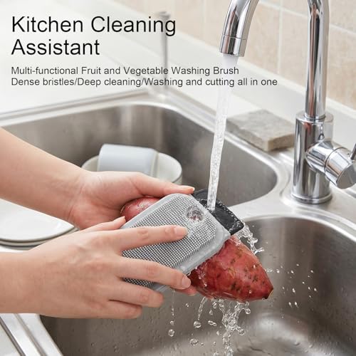 Silicone Dish Scrubber 3-in-1 Kitchen Sponge for Cleaning & Drying