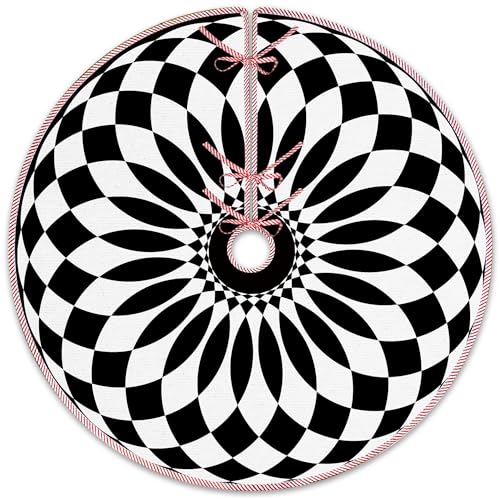 Black and White Christmas Tree Skirt 36 Inch - Modern Holiday Decor - Abstract Xmas Home Accent - Variation of THIS listing
