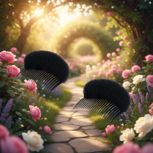 2PCS Magic Hair Styling Clip Volume Insert & Bun Maker (Black)