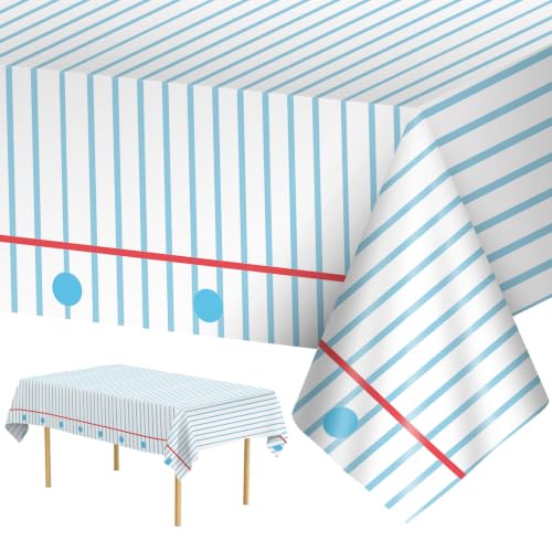 Back to School Tablecloths - 3 Pack Disposable Notebook Design, 108x54 Inch