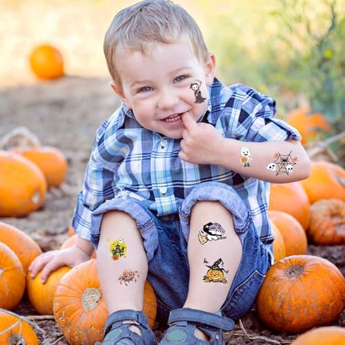 10 Sheets Halloween Temporary Tattoos for Kids Party Face and Body