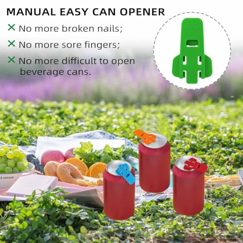 6 Pack Manual Can Opener Set - Easy Grip Soda & Beverage Tab Covers