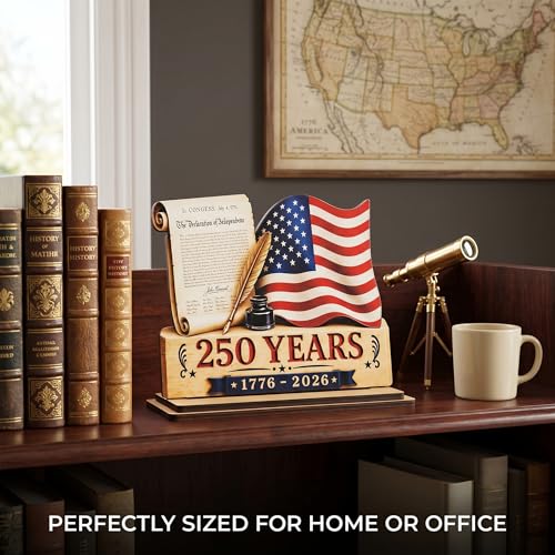 USA 250th Anniversary Wooden Decor Sign | Patriotic Gift 1776-2026