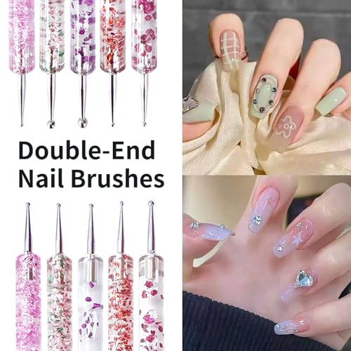 31-Piece Professional Nail Art Brush Set and Liner Tools - Pink