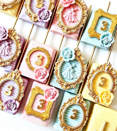 6-Piece Silicone Mold Kit: Baroque Picture Frames, Letters, and Numbers