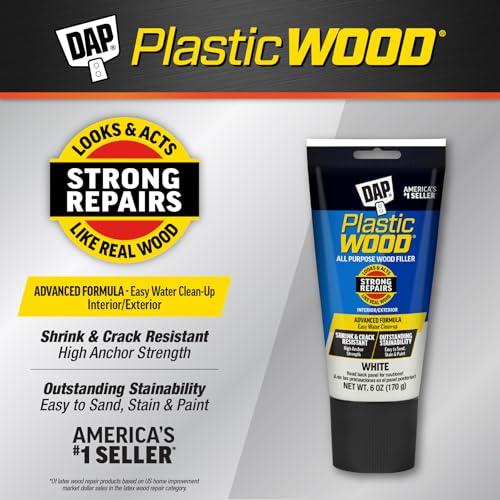 DAP Plastic Wood Latex Filler, White, 6 Oz – Professional Wood Repair