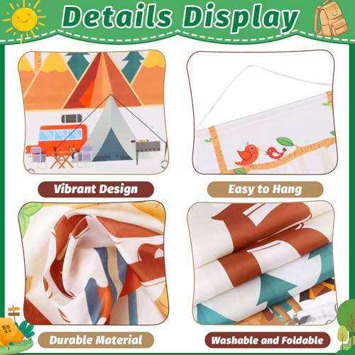 Camping Theme Party Banners - 2 Pack Welcome Happy Camper Signs