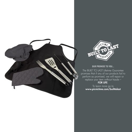 PICNIC TIME Las Vegas Raiders BBQ Apron Tote Pro Grill Set, Black