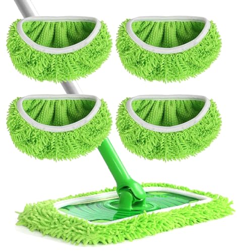 4-Pack Reusable Microfiber Mop Pads for Swiffer Sweeper