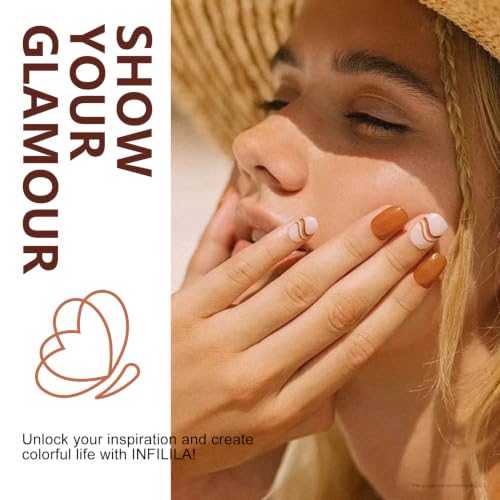 NXJ INFILILA Brown Gel Nail Polish 15ml Chocolate Soak Off UV LED